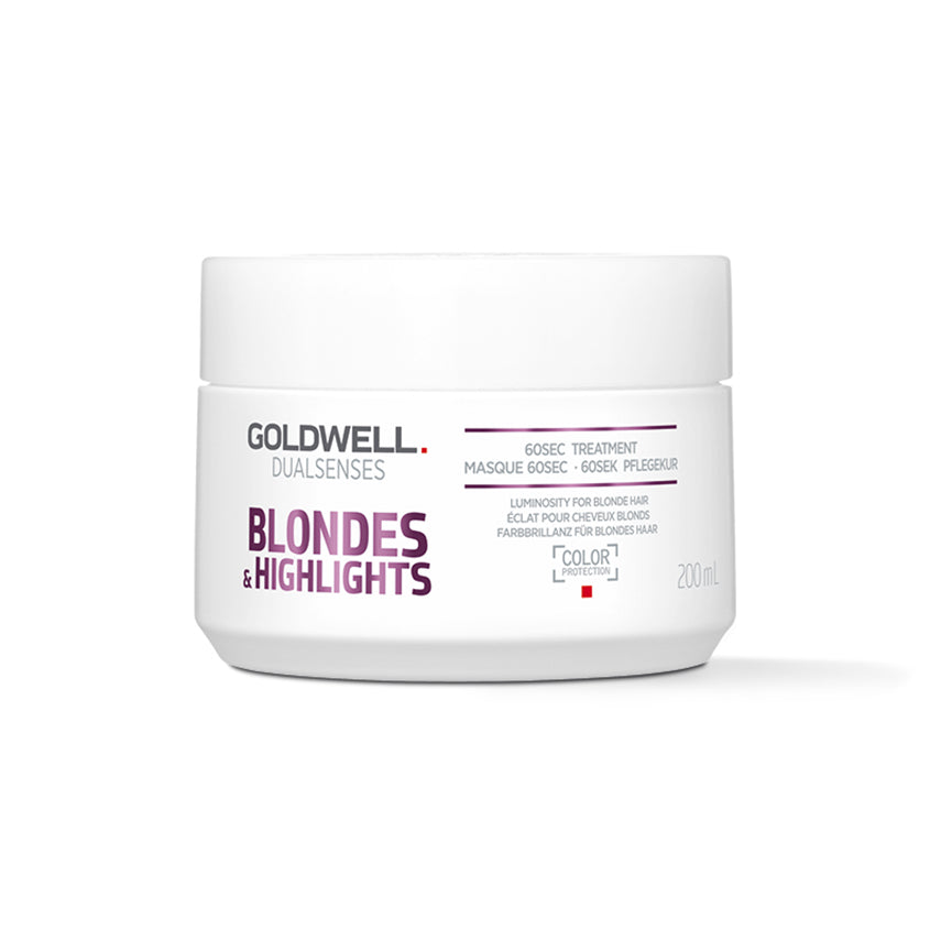 GOLDWELL غولدول دوالسينس بلوندز آند هايلايتس 60 سيك تريتمنت ماسك للشعر المفتوح والمسلط، 200 مل