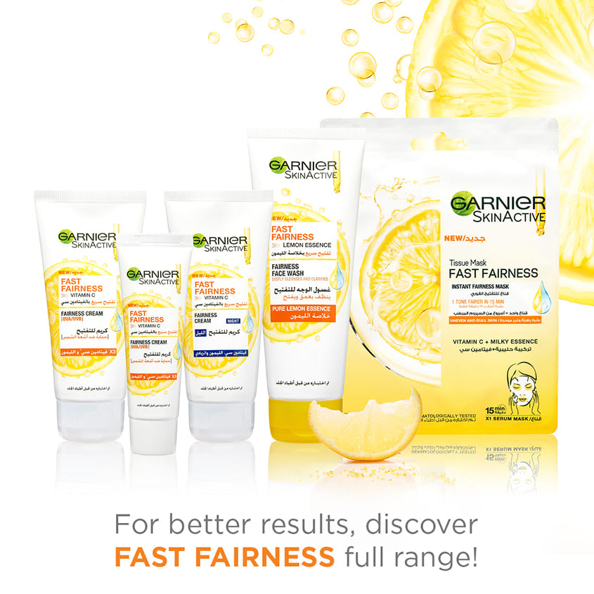 GARNIER غارنييه سكين أكتيف فاست برايت فيتامين سي برايتنينغ فيس تيشو ماسك، 28 مل – توصيل مجاني