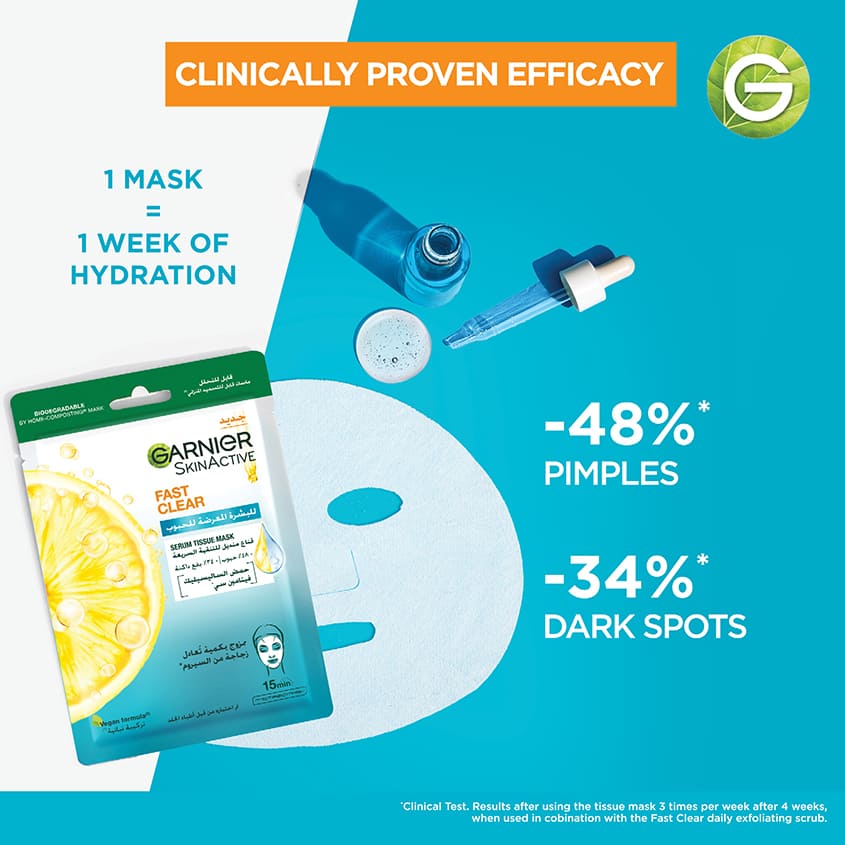 GARNIER ANTI-ACNE FACIAL TISSUE MASK 15 ML – free delivery