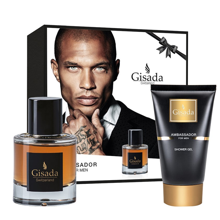 GISADA مجموعة أمباسادور للرجال (50 مل ماء عطر + 100 مل صويا)