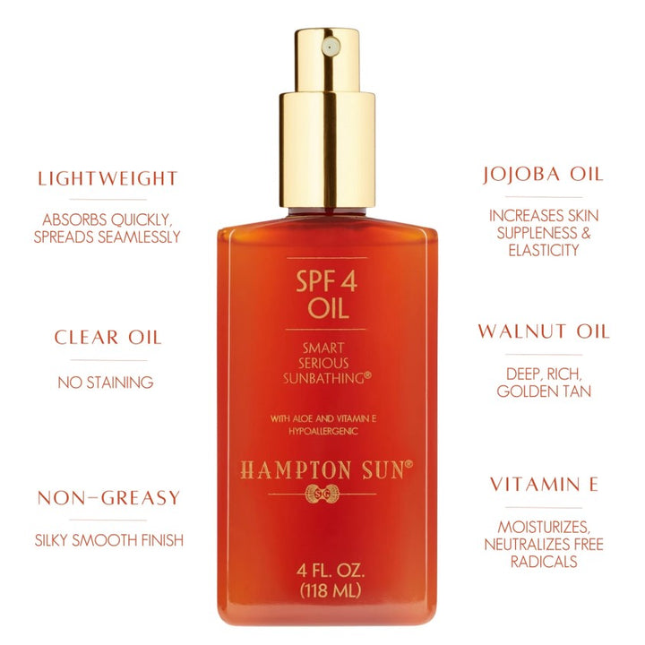 HAMPTON SUN Aloe and Vitamin E Oil SPF 4