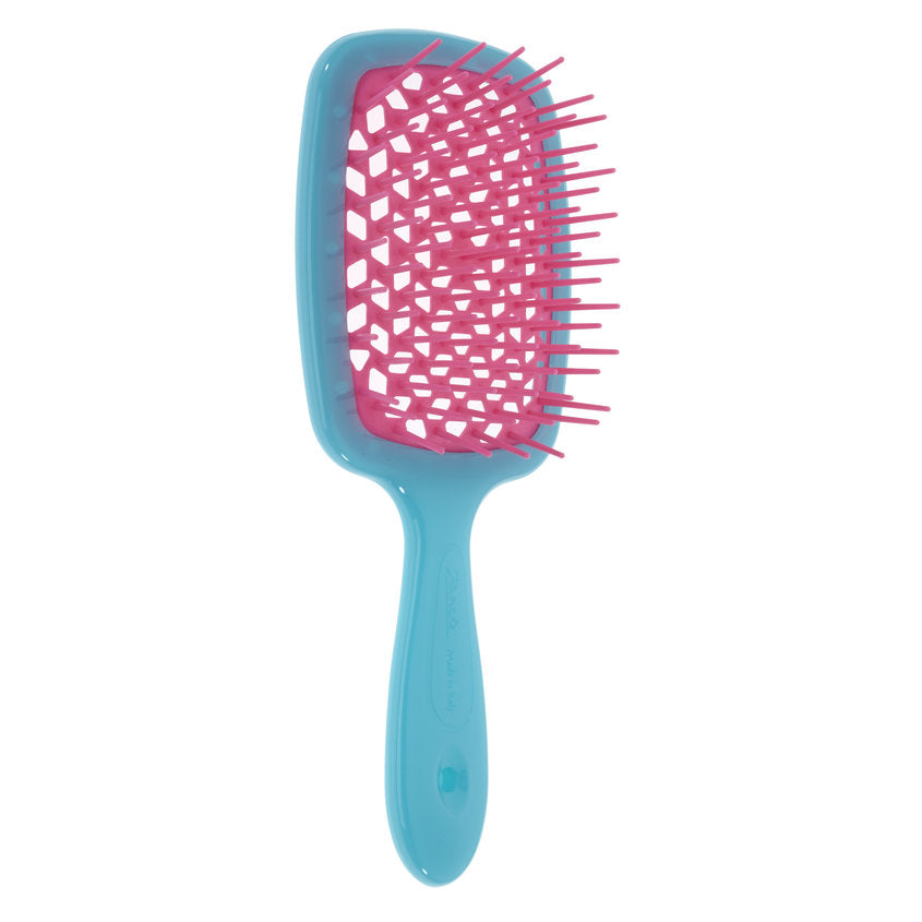 JANEKE SUPERBRUSH VENTED BRUSH WITH SOFT PINS FLUO BLUE/FUCHSIA