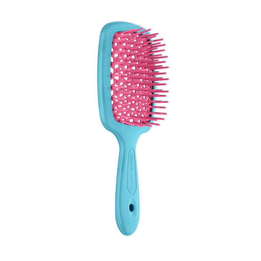 JANEKE SMALL SUPERBRUSH VENTED BRUSH COMPACT VERSION FLUO TURQUOISE FUCHSIA