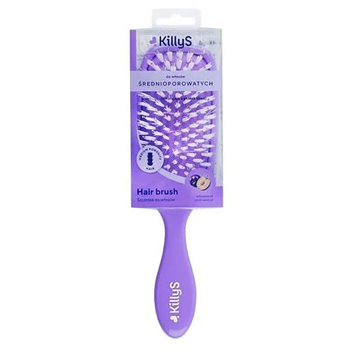 HAIRBRUSH FOR MEDIUM POROSITY HAIR ENRICHED WITH PLUM SEED OIL AND FLAVOUR