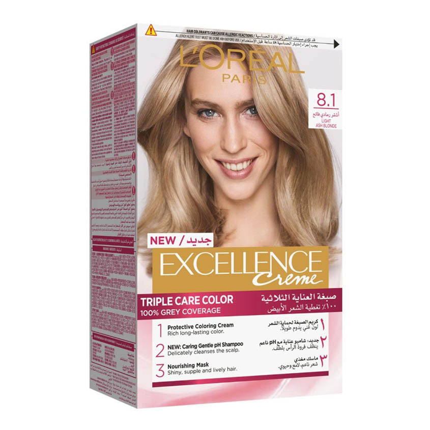 L'ORÉAL PARIS EXCELLENCE CREME 8.1 LT. ASH BLONDE