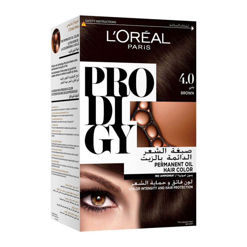 L'ORÉAL PARIS لوريال باريس بروجي الدائم لون شعر زيت، 4.0 بني، 310 مل