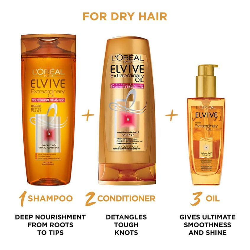 L'ORÉAL PARIS ELV OIL SHP DRY HAIR GB/AR 200 ML S – buy online