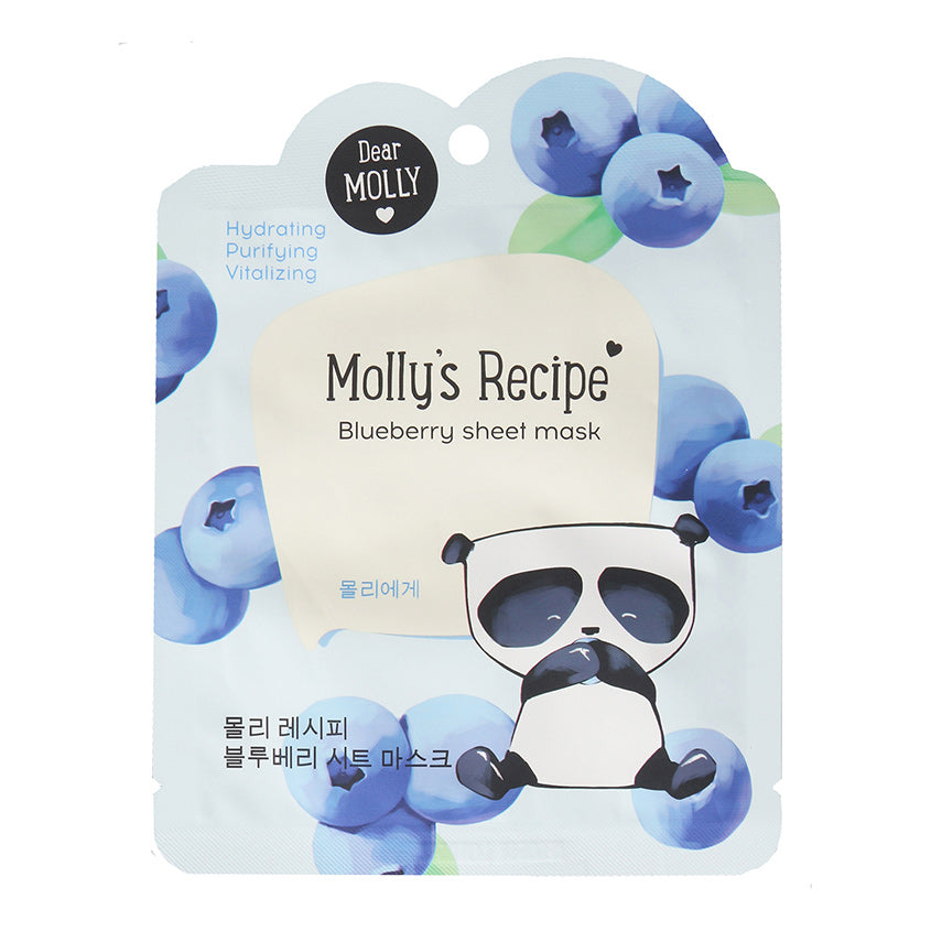 DEAR MOLLY Fabric Mask "Molly`s Recipe. Blueberry"