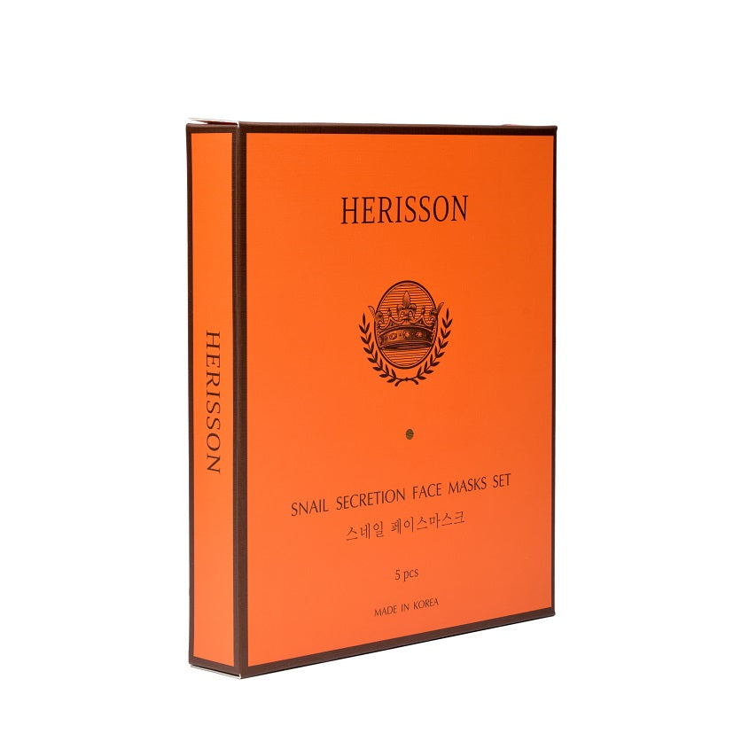 HERISSON SET OF SNAIL SECRETION FACE SHEET MASKS ANTI-WRINKLE,  5PCS * 25 – free delivery