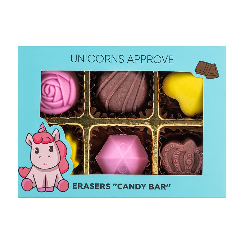 UNICORNS APPROVE Erasers CANDY BAR (6 pcs.)