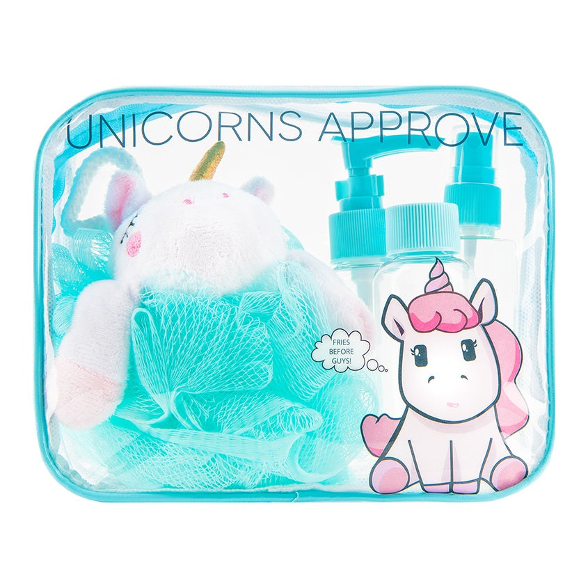 Travel set (3 pcs bottle, bath sponge, case)