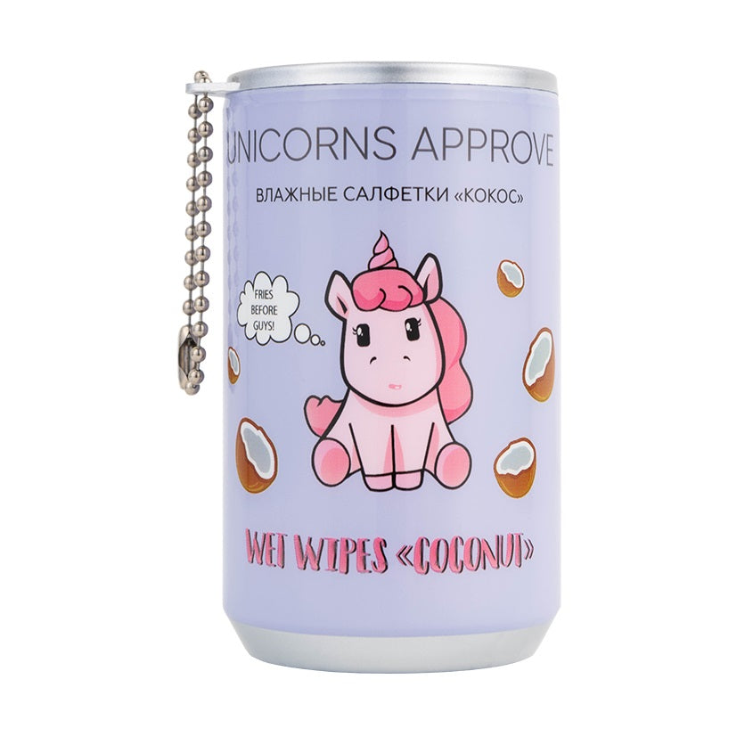 UNICORNS APPROVE يونيكورنز أبروف مناديل مبللة في جرة كوكوس، 30 قطعة.
