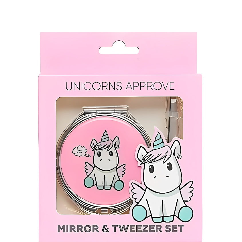 UNICORNS APPROVE GIFT SET (mirror + eyebrow tweezers)