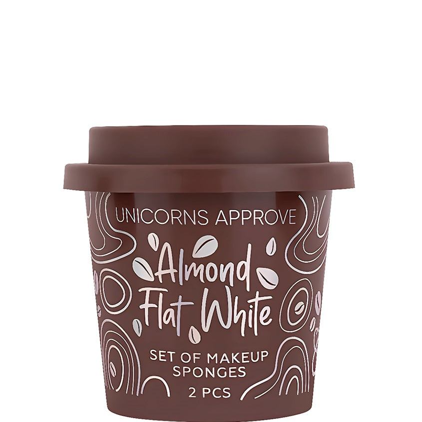 UNICORNS APPROVE Set of makeup sponges ALMOND FLAT WHITE, 2 pcs