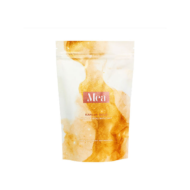 Shiny crystal bath salt Mea Kahlua gold, 450 g