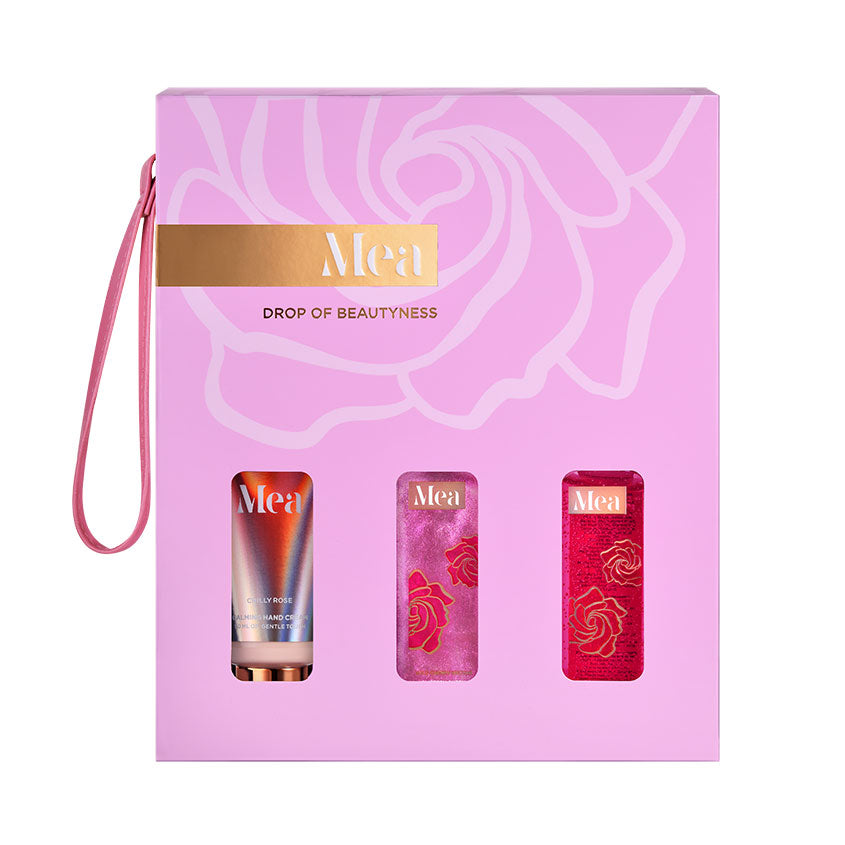 Set 55 Mea Cosmetic clutch, box Wild cherry nectar (sh gel100ml, parf spray100ml, hand cream50ml) – online store