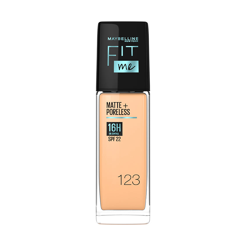 MAYBELLINE NEW YORK ميبلين نيويورك فيت مي مات أند بورليس فاونديشن سائل إس بي إف 22، 123، 30 مل