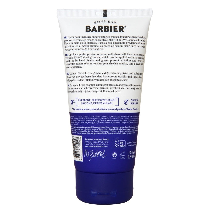 MONSIEUR BARBIER SHAVING CREAM BETTER SHAVE 175ML – online store