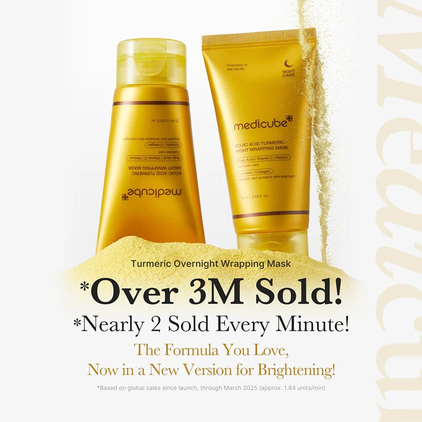 MEDICUBE KOJIC ACID TURMERIC NIGHT WRAPPING MASK, 75 ML – buy online