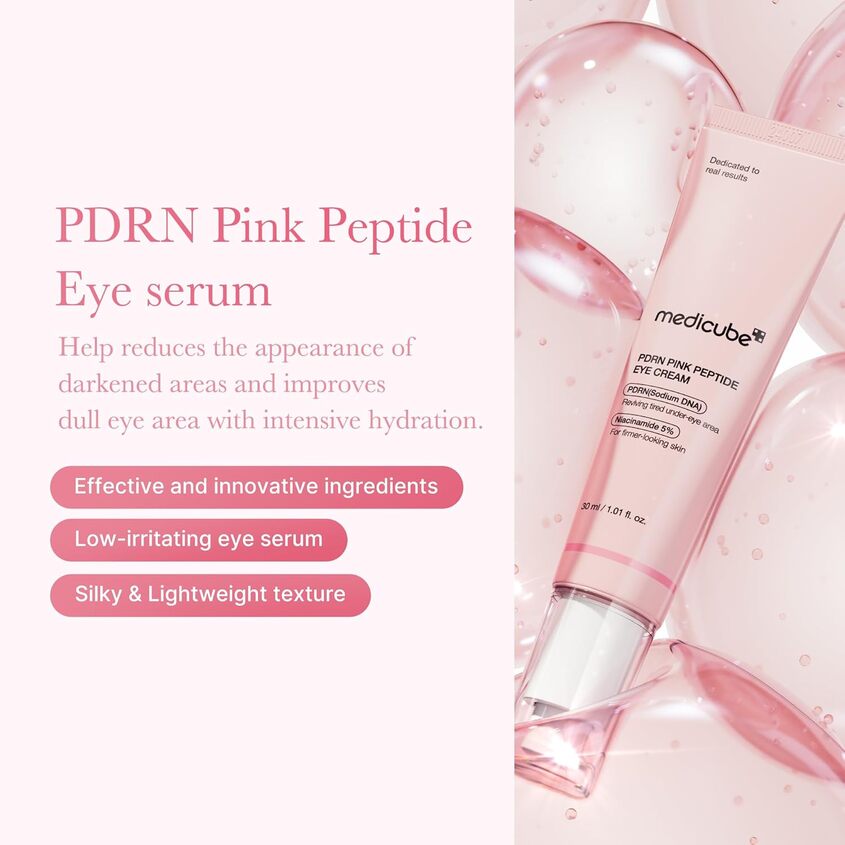 MEDICUBE كريم العين PDRN PINK PEPTIDE &amp; NIACINAMIDE، 30 مل – صورة 6
