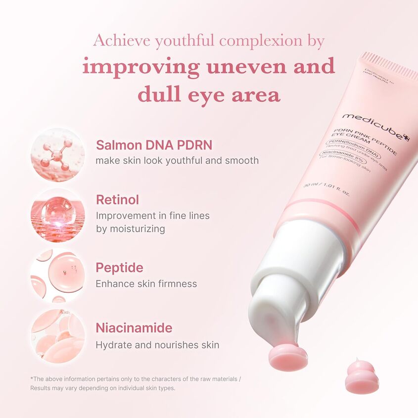 MEDICUBE كريم العين PDRN PINK PEPTIDE &amp; NIACINAMIDE، 30 مل – صورة 7
