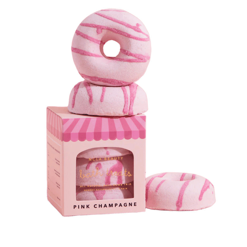 Pink Champagne Bath Treats Bath Bomb Trio