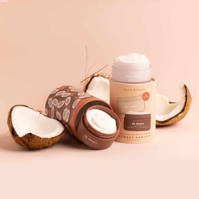 NCLA BEAUTY COCONUT VANILLA LIP CARE SET + LIP SCRUBBER – free delivery