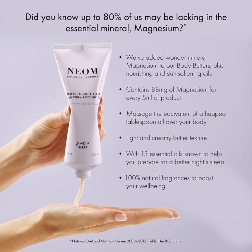 NEOM ORGANICS زبدة الجسم المغنيسيوم لنوم مثالي ورائحة مثالية للنوم – متجر إلكتروني
