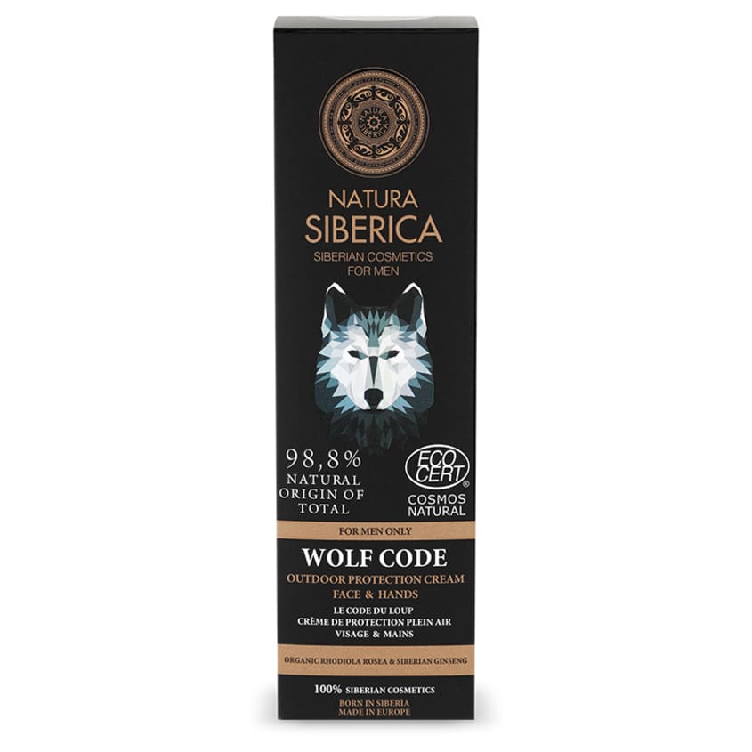 NATURA SIBERICA NS MEN OUTDOOR PROTECTION CREAM FACE & HANDS WOLF CODE, 80 ML