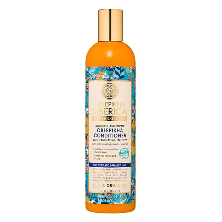 NATURA SIBERICA CONDITIONER ORGANIC OBLEPIKHA HYDROLATE FOR NORMAL AND DRY HAIR 400 ML