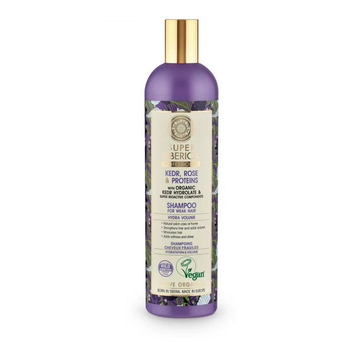 SUPER SIBERICA KEDR, ROSE AND PROTEISHAMPOO FOR WEAK HAIR, 400 ML
