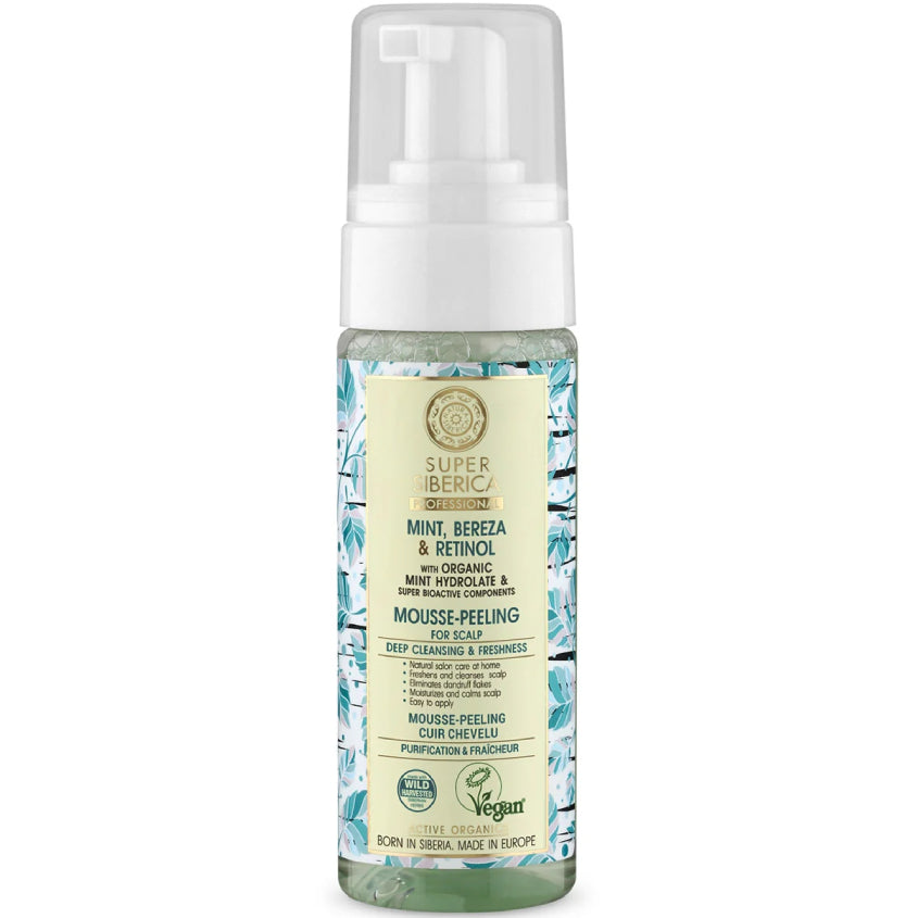 Super Siberica Mint, Bereza And Retinol Mousse-Peeling For Scalp