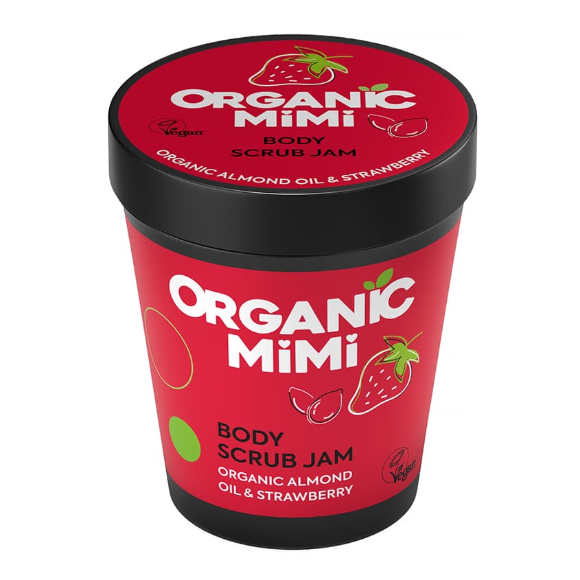ORGANIC MIMI Almond & Strawberry Body Scrub Jam