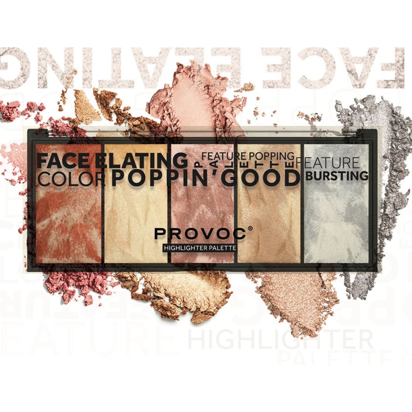 PROVOC HIGHLIGHTER PALETTE 5 RECTANGLES 32G – online store