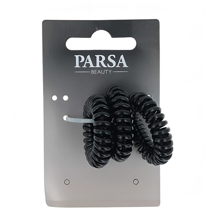 Spiral plait holder black medio shiny 3pcs