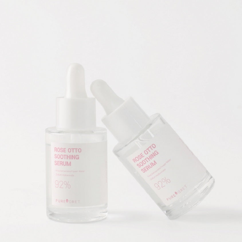 PUREFORET بيورفوريت: سيروم مهدئ بخلاصة ورد دمشق Rose Otto Soothing Serum، 30 مل – توصيل مجاني
