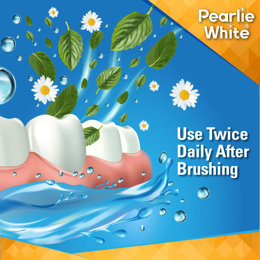 PEARLIE WHITE بيرلي وايت فلوورينز غسول الفم المضاد للبكتيريا بالفلورايد، 500 مل – صورة 6