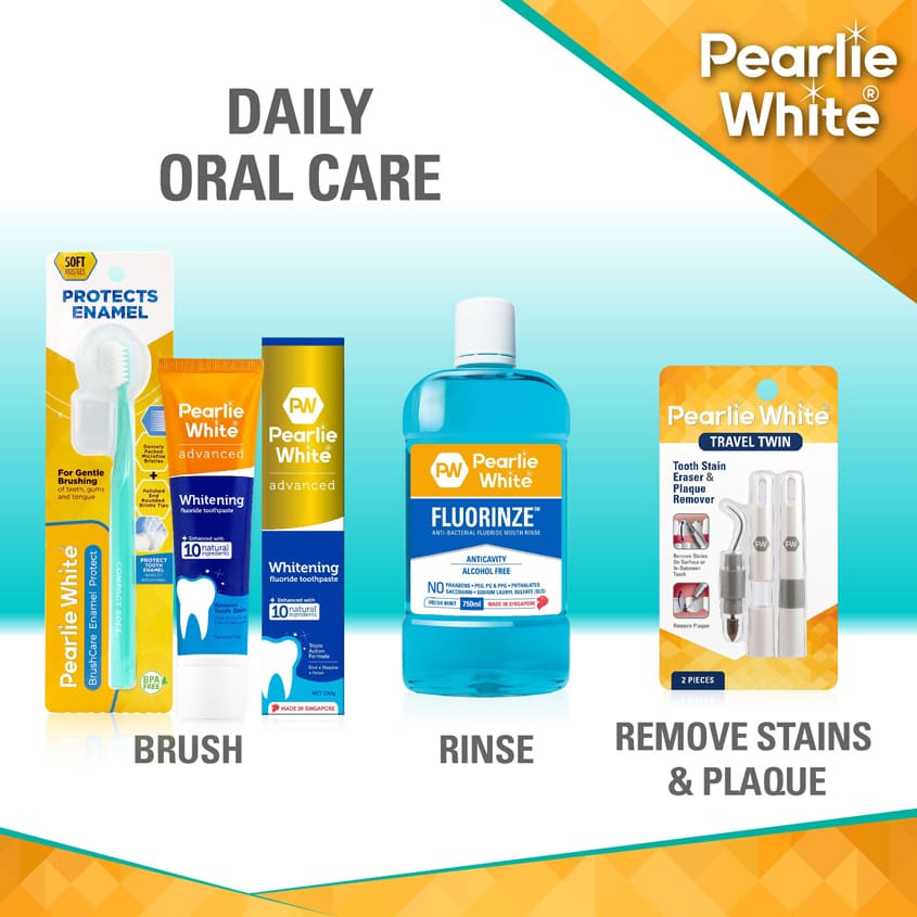 PEARLIE WHITE بيرلي وايت - مزيل بقع الأسنان والبلاك - عبوة سفر مزدوجة – صورة 7