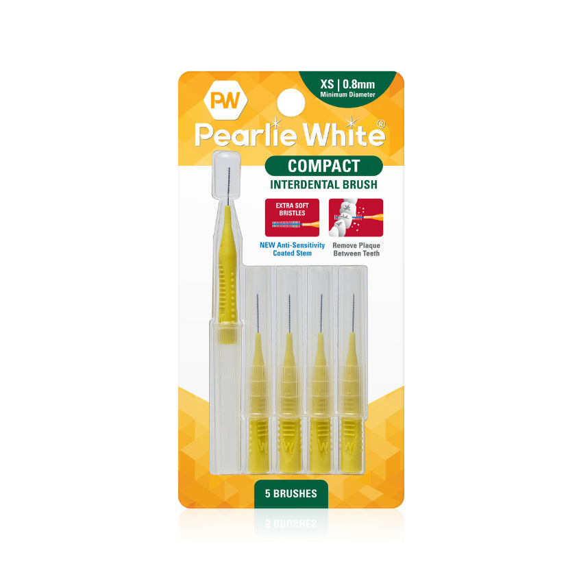 PEARLIE WHITE بيرلي وايت فرش أسنان بينية مدمجة، xs (0.8 مم)