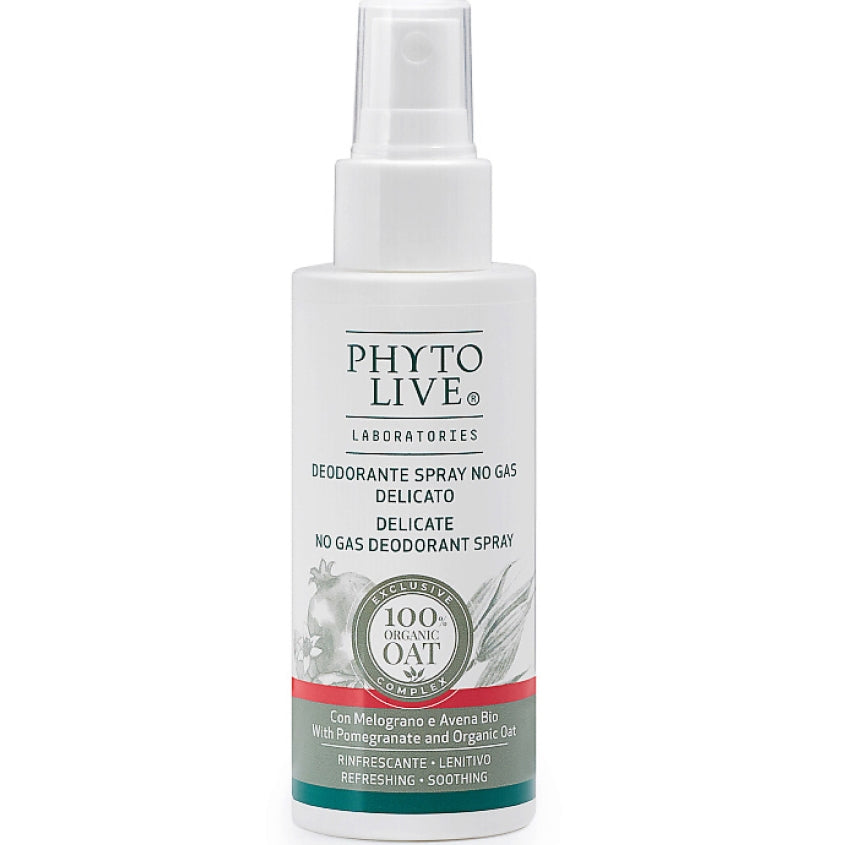 PHYTO LIVE مزيل عرق بخاخ لطيف برائحة الرمان والشوفان العضوي