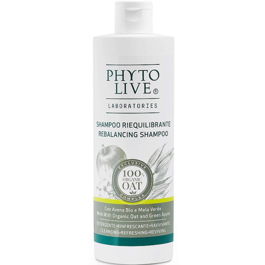 PHYTO LIVE فيتو لايف: شامبو موازن للشعر الدهني مع الشوفان العضوي والتفاح الأخضر، 400 مل