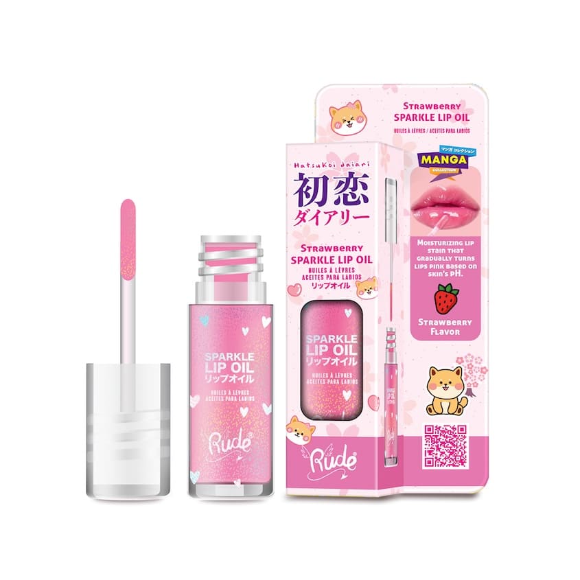 RUDE MANGA SPARKLE LIP OIL STRAWBERRY 4G