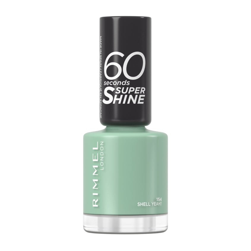 RIMMEL SUPER SHINE NAIL POLISH 60 SECONDS 154 SHELL YEAH! (LIME GREEN) 8ML
