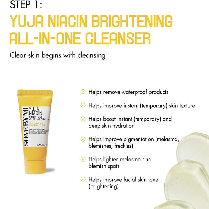 SOME BY MI YUJA NIACIN 30 DAYS MIRACLE BRIGHTENING STARTER KIT (4COMPONENTS) SET