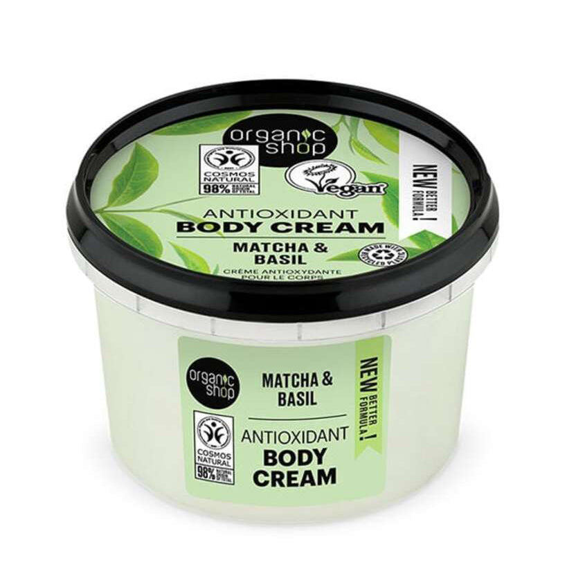 ORGANIC SHOP أورجانيك شوب كريم الجسم المضاد للأكسدة ماتشا أند بيسل، 250 مل