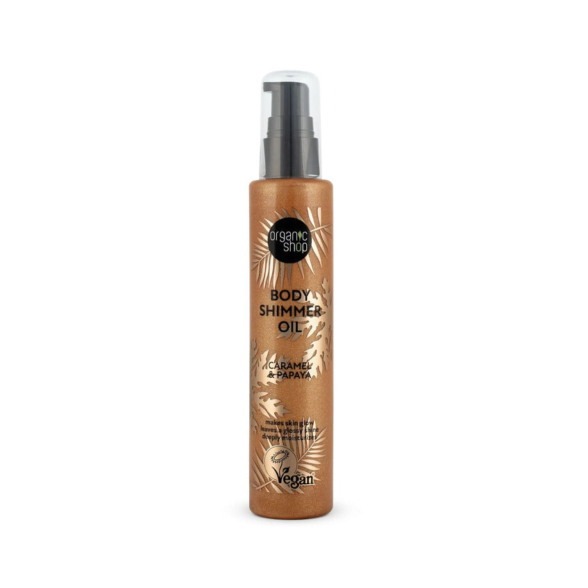ORGANIC SHOP BODY SHIMMER OIL CARAMEL & PAPAYA, 100 ML