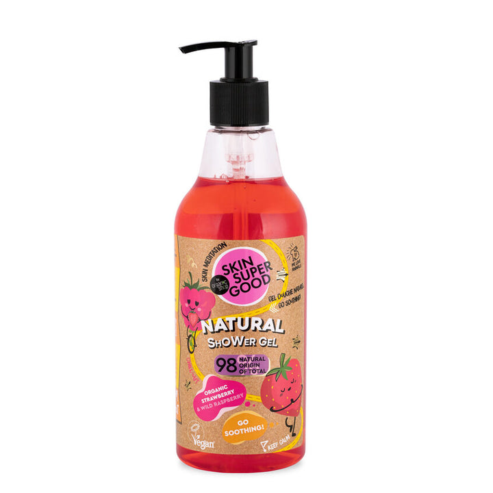 Natural Shower Gel Organic Strawberry & Wild Raspberry