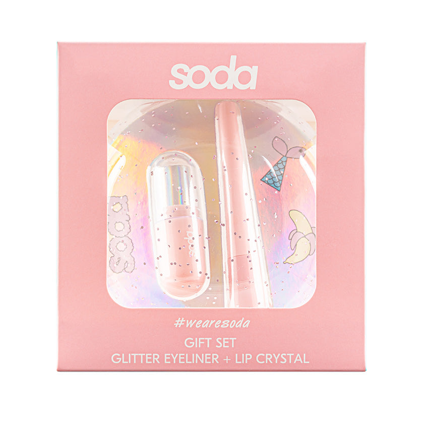 SODA GIFT SET 103 GLITTER EYELINER + LIP CRYSTAL #wearesoda