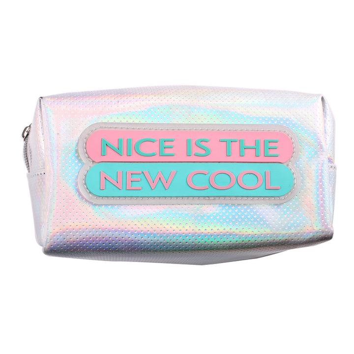 NEON SILVER BEAUTY BAG #neonbeauty