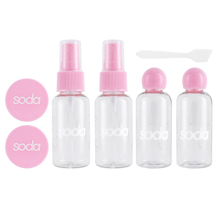 TRAVEL SET (4 bottles, 2 cream jars, spatula, beauty bag) #adventuretime